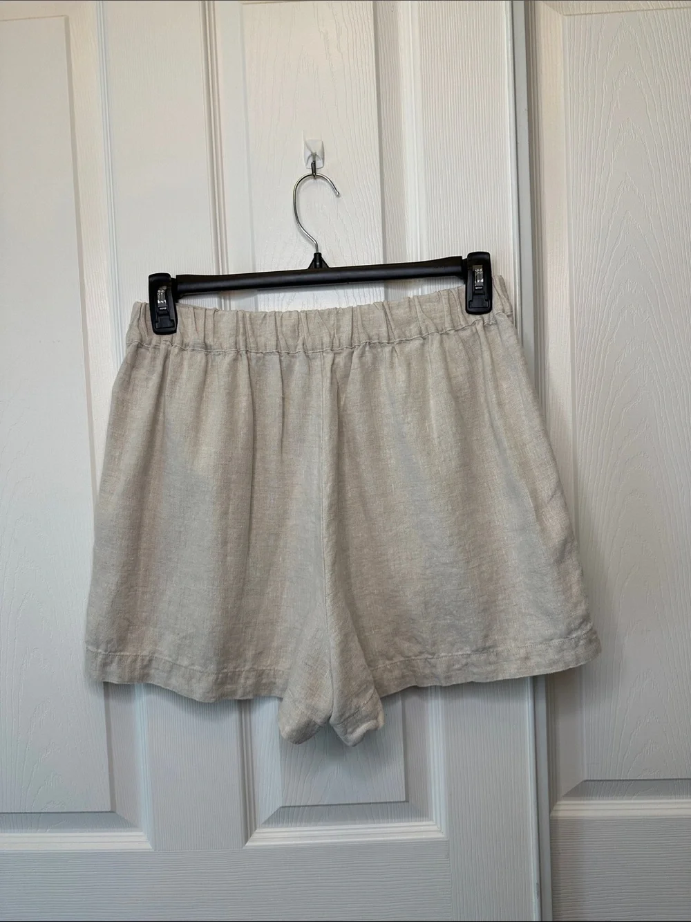 Madewell Linen Blend High-Waist Cream Shorts Flat Front - Picture 5 of 5